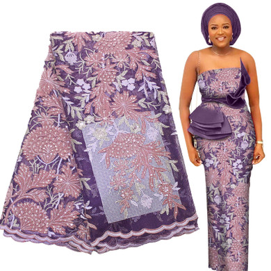 Bestway African Lace Fabric Embroidery French Velvet Lace 5yards