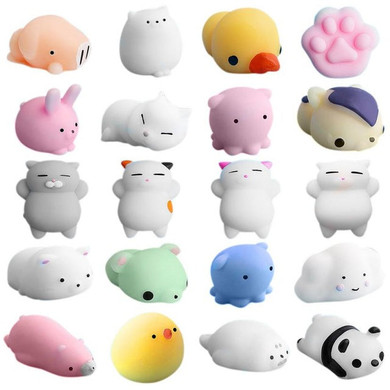 20pc/lot different models Mochi antistress ball Mini Squeeze Squishy Kawaii doll Squeeze Stretchy Animal Healing Stress kids toy
