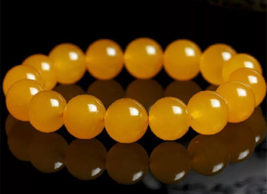 Yellow agate natural chalcedony stretch bracelet