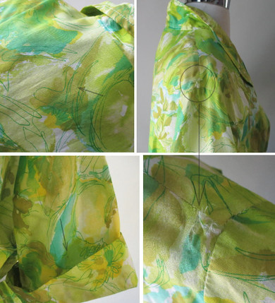 Vintage 50's Abstract Floral Full Skirt Shirtwaist Day Dress 48 37 XL XXL