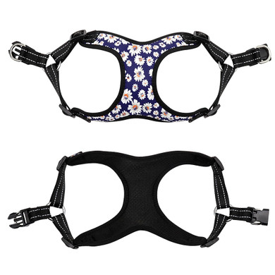 Fashion Printed Nylon Dog Harness Vest Reflective No Pull Dog Harness Leash Set For Small Medium Dogs Cats French Bulldog