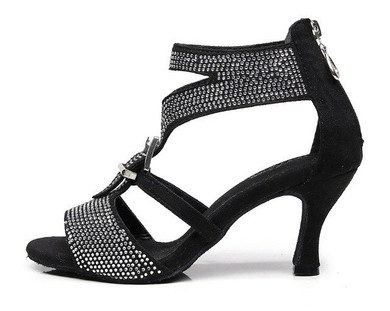 Women Latin Dance Shoes Salsa Shoes Social Party Shoes for Female Tango Samba Ballroom Dance Shoes Heel 7.5cm VA30943