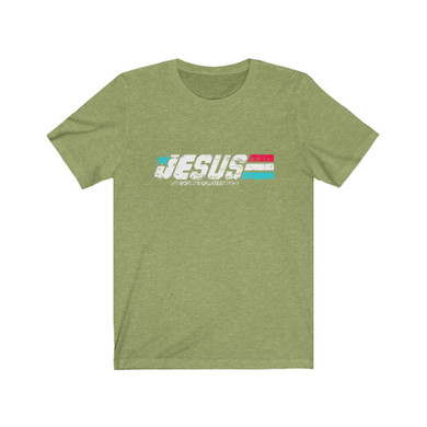 (Grungy) Jesus Inspirational: White Lettering Unisex Short Sleeve Tee