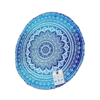 Ocean Round Blue Mandala Tapestry