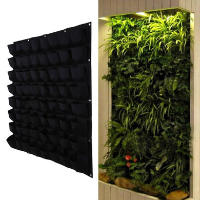 Ogrmar 64 Pockets Vertical Wall Garden Planter Plant Grow Bag for Flower Vegetable for Indoor/Outdoor (64 Pockets, Black) Ogrmar 64 Pockets Vertical Wall Garden Planter Plant Grow Bag for Flower Vegetable for Indoor/Outdoor (64 Pockets, Black)