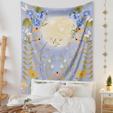 Wall Hanging Decor Mandala Floral Starry Night Wall Hanging Tapestry Home Room Decor, 5 Sizes