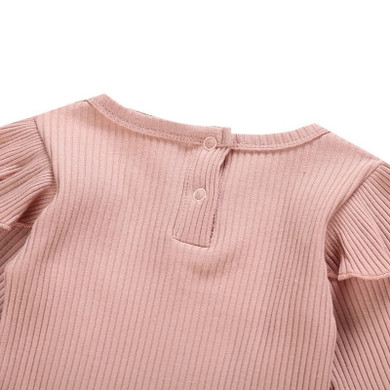 Autumn Luxury Baby Girl Long Flare Sleeve Romper Tops Floral Strap Skirt Headband Outfits Clothes Hot Sale