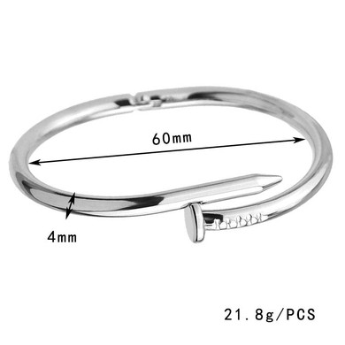 2019 Simple Titanium Steel Stainless Steel Nails Bracelet Silver Gold Bracelets Bangles Punk for Women Men Best Gift Jewelry