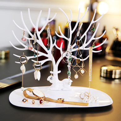 ANFEI Little Deer Earrings Necklace Ring Pendant Bracelet Jewelry Display Stand Tray Tree Storage Racks Organizer Holder H39