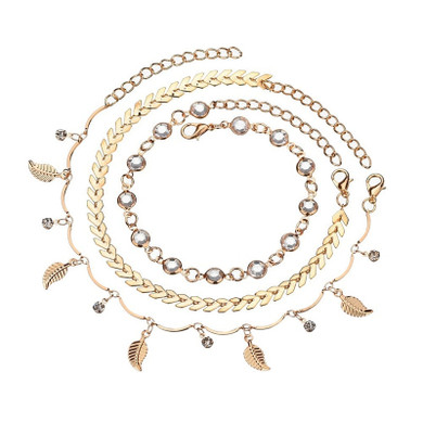 Modyle 3pcs/set Anklets for Women Foot Accessories Summer Beach Barefoot Sandals Bracelet ankle on the leg Female Ankle