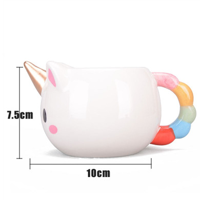 Transhome Unicorn Mug 300ml Rainbow Horse Unicorn Mugs Cup Cuteness 3D Unicorn Ceramic Coffee Mug Gold Stereo Cute Unicorn Cups