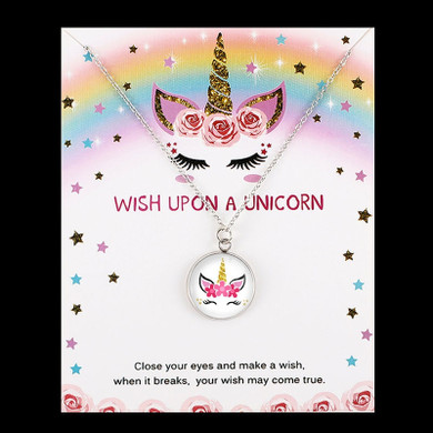Unicorn Horse Pendants Necklaces Bee Honeybee Flamingos Mermaid 18mm Glass Cabochon Women Girl Jewelry Party Birthday Gift