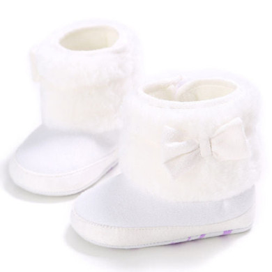 Baby Girl Snow Boots Winter Booties Infant Toddler Newborn Bow Warm Crib Shoes Baby Girls 0-18M