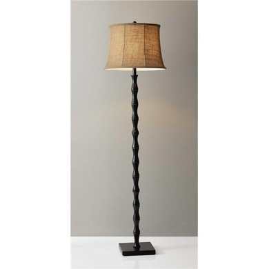 HomeRoots 372478 Black Metal Textured Pole Floor Lamp