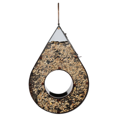 Copper Teardrop Fly-Thru Bird Feeder