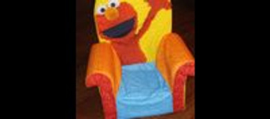 Marshmallow Furniture Comfy Foam Toddler High Back Chair Kid's Furniture, Elmo
