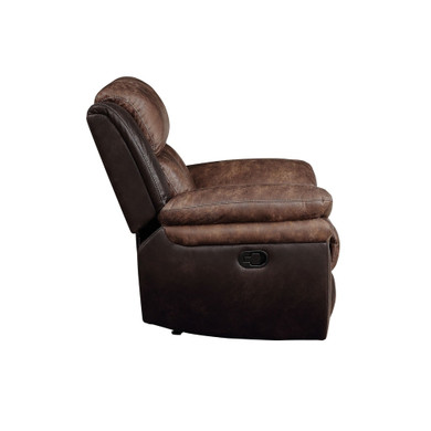 Jaylen Recliner in Toffee and Espresso Polished Microfiber