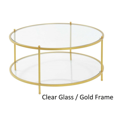 Silver Orchid Farrar Glass 2-tier Round Coffee Table