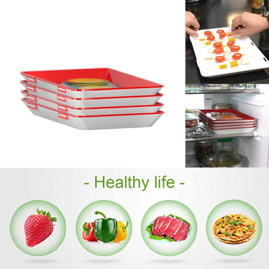 Creative food preservation tray,food reusable trays(red)