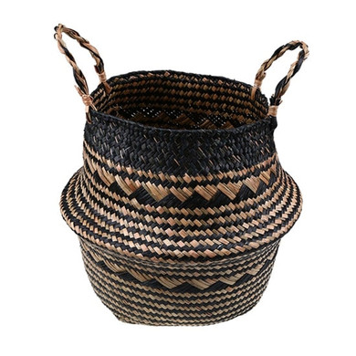 Seagrass Storage Basket Flower Pot Natural Rattan Basket Plant Pot Toys Holder Laundry Basket Container Home Decoration