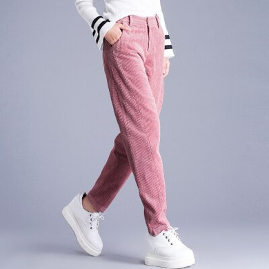 Summer Women Vintage Loose Trousers Female Casual Corduroy Pants