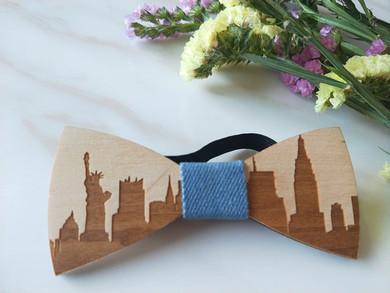 Wooden Gentleman Bow Ties Handmade City Show Butterfly Wedding Party Bow Ties Butterfly Wooden Unique Tie