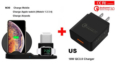 3 In 1 Fast Wireless Charger for Apple Watch iWatch Airpods