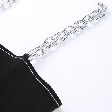 Black Gothic Chain Straps Crop Top Black Gothic Chain Straps Crop Top