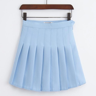 High Waist Pleated Mini Skirt