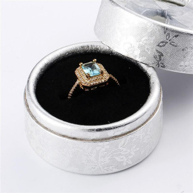 Light Blue Crystal Zircon Ring