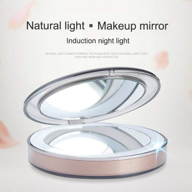 LED Light Touch Button Portable Mirror