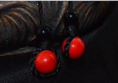 Ethnic Red Coral Dangle Long Earrings
