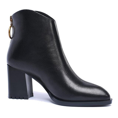 Zipper Motorcycle Leather Boots