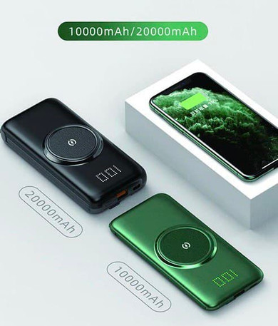 20000/10000 mah Super Power Bank with Built-In Cables - BLACK