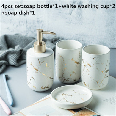 Luxury Ceramic Marble Bathroom Set