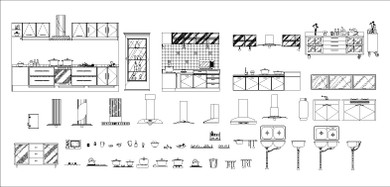 ★【Kitchen related items Autocad Blocks Collections】All kinds of Kitchen CAD Blocks