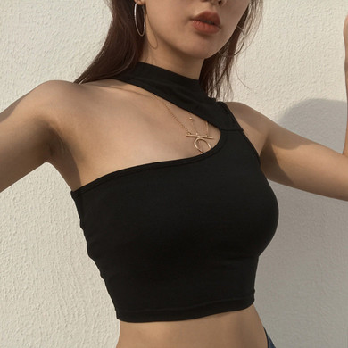 Sleeveless Sexy Summer Black Top