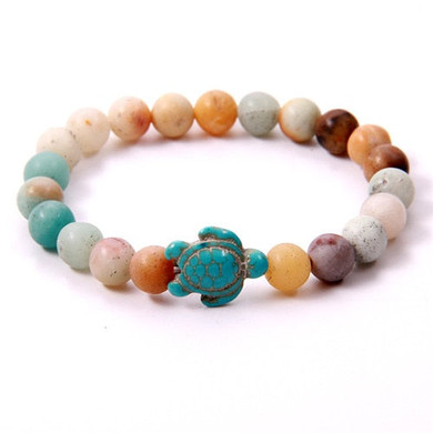 This Is Simply A Really Fun And Uplifting Little Sea Turtle Bracelet In Natural Stone!!