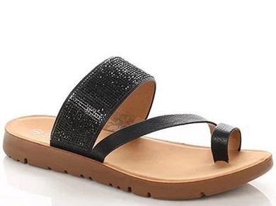 RHINESTONE OPEN TOE SANDALS