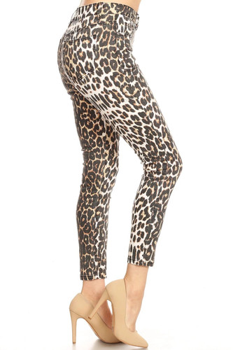 HIGH RISE LEOPARD PRINT PANTS