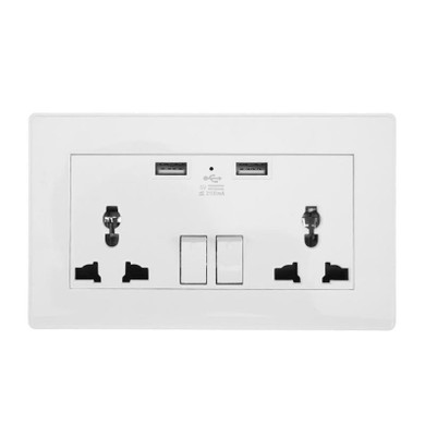 2.1A Wall Socket Dual USB Port Power Adapter Outlets Panel Universal Plug