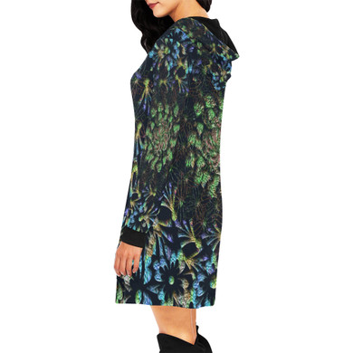 Black Russian All Over Print Hoodie Mini Dress (Model H27)