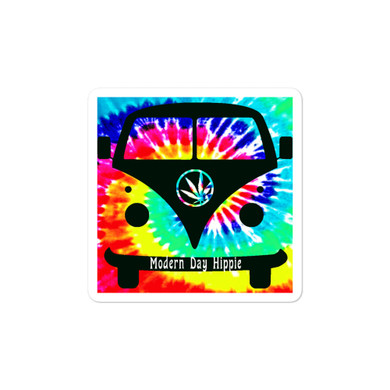 VW Bus Modern Day Hippie Bubble-free stickers