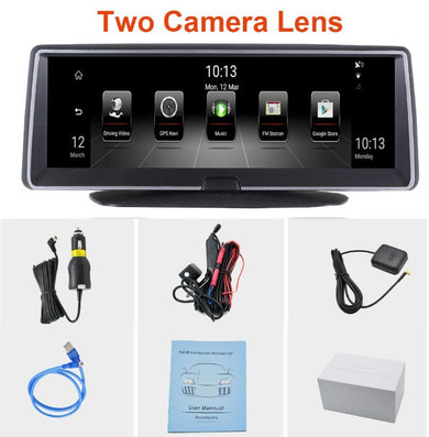 E-ACE 8 Inch 4G Android Dual Lens Car DVR GPS Navigator ADAS Full HD 1080P Dash Camera Auto Video Registrar Navigation Recorder