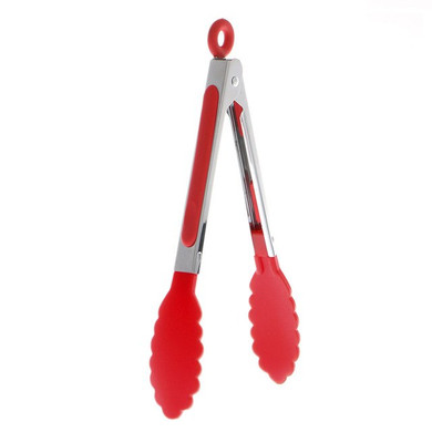 Silicone Kitchen Cooking Salad Serving BBQ Tongs Stainless Steel Handle Utensil random color Drop shipping Silicone Kitchen Cooking Salad Serving BBQ Tongs Stainless Steel Handle Utensil random color Drop shipping