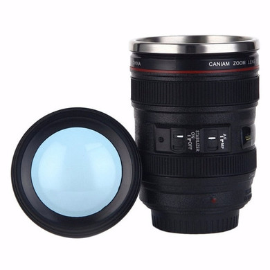 400ml Stainless Steel Camera Lens Mug With Lid New Fantastic Coffee Mugs Tea Cup Novelty Gifts Caneca Lente Cups Drinkware