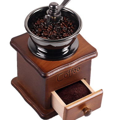 Wooden Handmade Coffee Grinder Retro Wood Design Coffee Mill Maker Stainless Steel Retro Coffee Machine Grinder Pepper Grinder