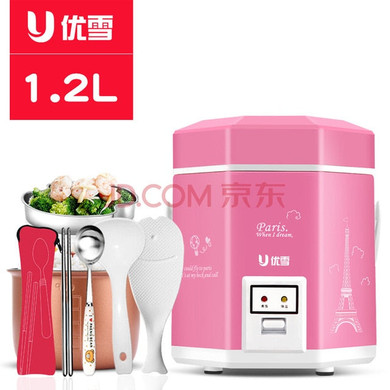 Multi-use Electric Skillet Mini Portable Hot Pot Noodles Rice Cooker with Non-stick Liner 1.2L Best Rice Cooker White