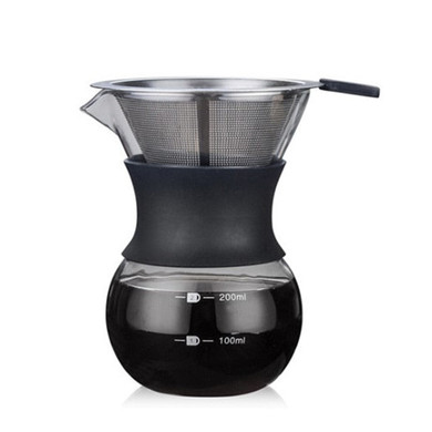 200ml/400ml Thicken Glass Coffee Pot with Handle Espresso Water Drip Coffee Maker Reusable Coffee Tea Filter Tools