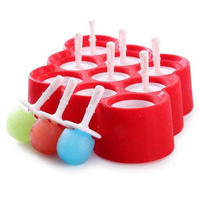 Goldbaking Silicone Mini Ice Pop Mold DIY Ice Cream Ball Maker Popsicle Molds With 9 Stickers